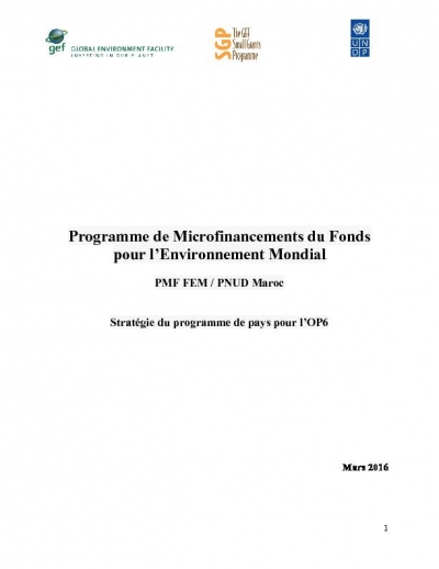 OP6 SGP Morocco Country Programme Strategy