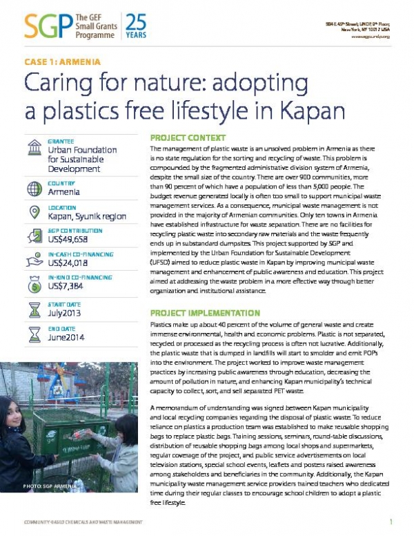 Armenia - Caring for nature: adopting a plastics free lifestyle in Kapan