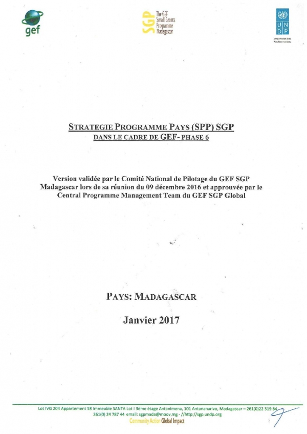 OP6 SGP Madagascar Country Programme Strategy 