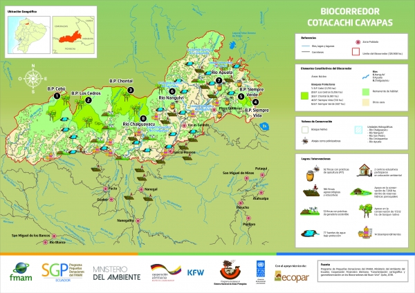 Mapa Biocorredor Cotacachi Cayapas