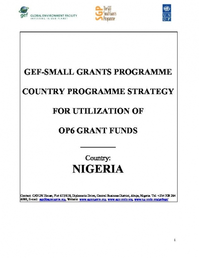 OP6 SGP Nigeria Country Programme Strategy