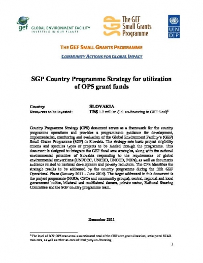 SGP Country Programme Strategy