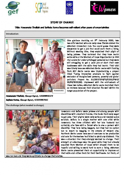 Story of Change of SGP Beneficiaries with disabilities in  Sierra Leone