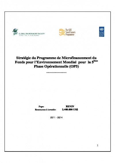 SGP Country Programme Strategy