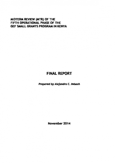 OP5 GEF SGP Kenya Mid Term Evaluation
