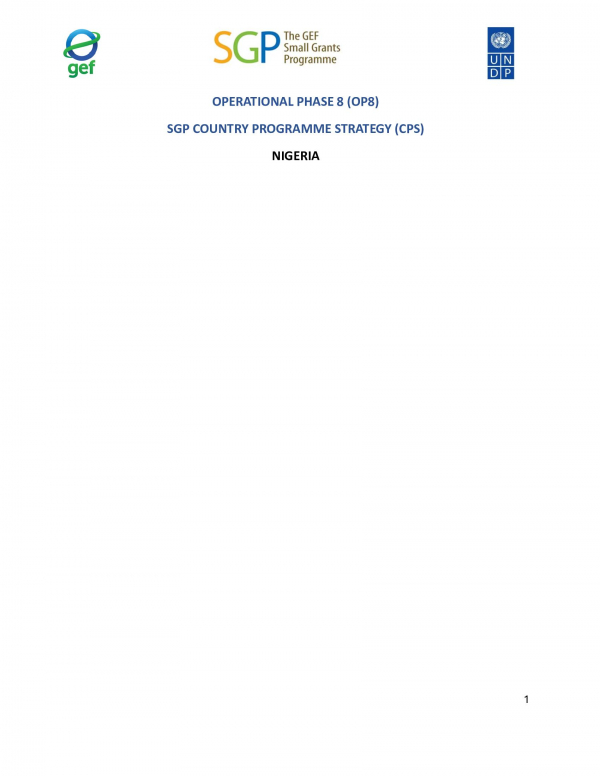 OP8 SGP Nigeria Country Programme Strategy