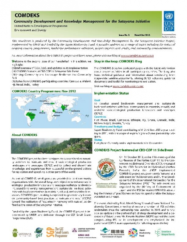 COMDEKS Newsletter issue 2, November 2012