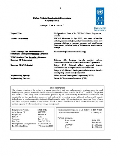 OP5 SGP Country Project Document