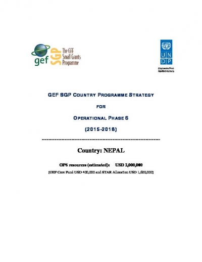 OP6 SGP Nepal Country Programme Strategy