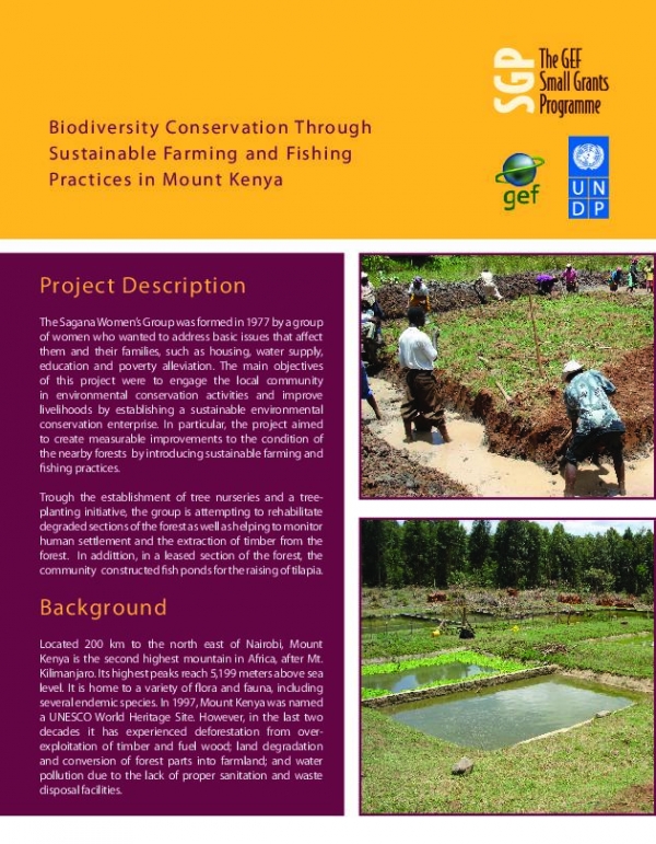 Biodiversity Conservation Through Sustainable Farming and Fishing in Mount Kenya