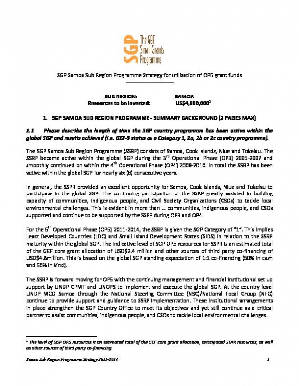 OP5 SGP Country Programme Strategy