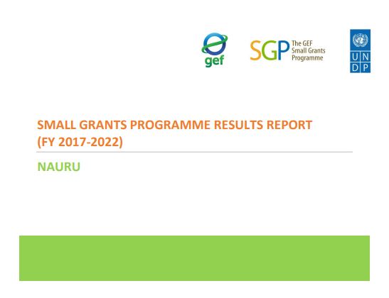 Nauru Results Report, 2017-2022