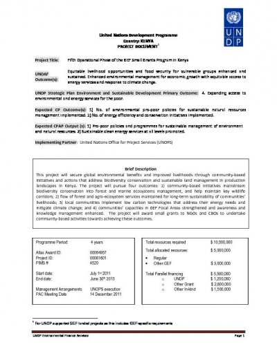 OP5 SGP Country Project Document