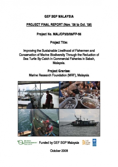 2008- Improving the Sustainable Livelihood of Fishermen and Conservation of Marine Biodiversity