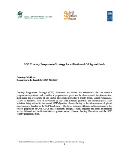 OP5 Country Programme Strategy