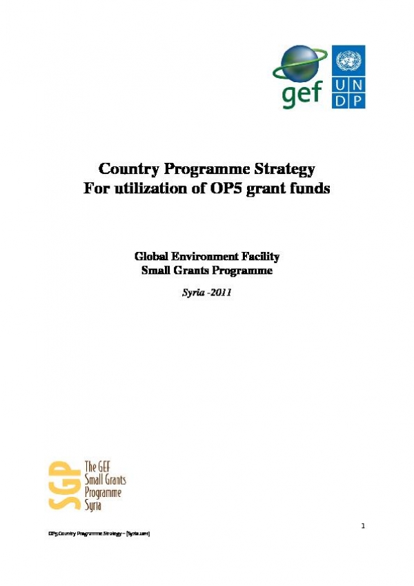 OP5 SGP Country Programme Strategy