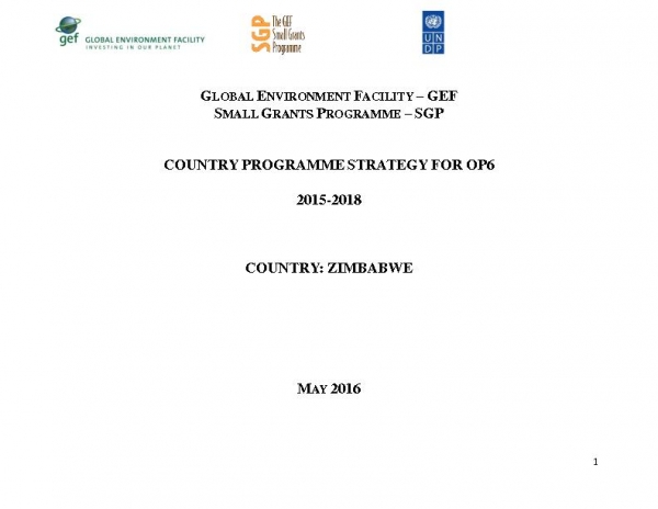 OP6 SGP Zimbabwe Country Programme Strategy