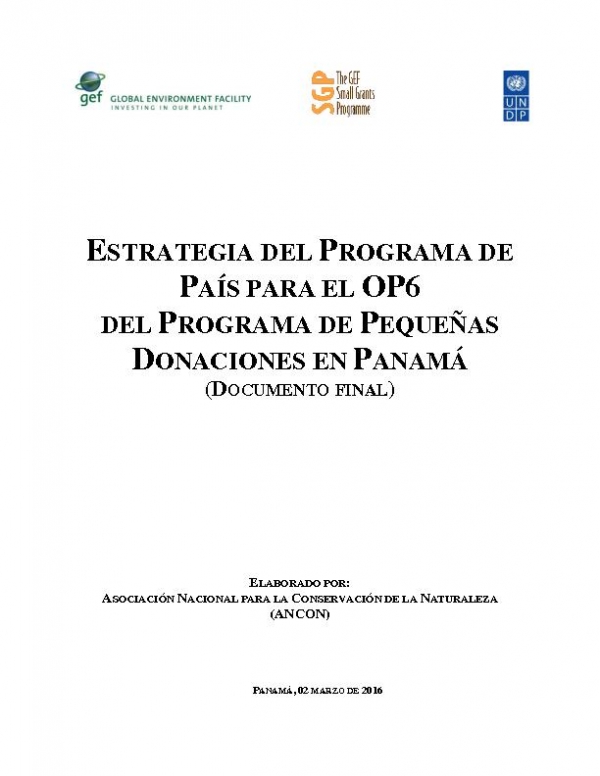 OP6 SGP Panama Country Programme Strategy