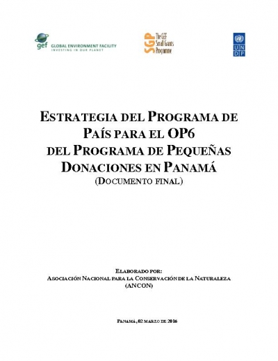 OP6 SGP Panama Country Programme Strategy