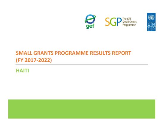 Haiti Results Report, 2017-2022