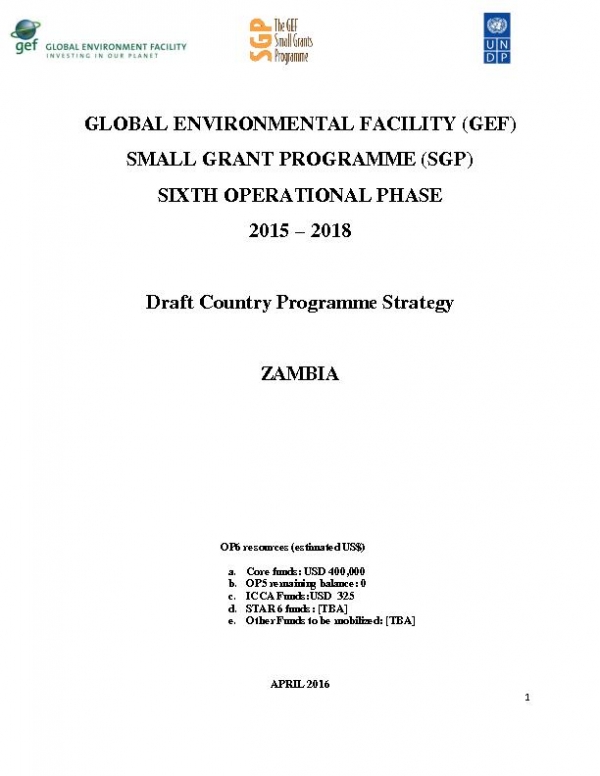 OP6 SGP Zambia Country Programme Strategy