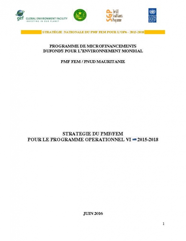 OP6 SGP Mauritania Country Programme Strategy